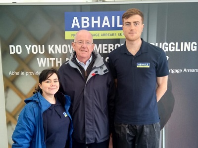 Minister for Justice and Equality, Charlie Flanagan with Evan O’Sullivan and Nicole Boyle McBride from the Abhaile Communications Team.